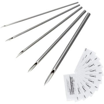 Body Jewelry Piercing Tool Supply Medical Stainless Steel 18G 16G Tattoo Puncture Hollow Straight Tri-Beveled Piercing Needle